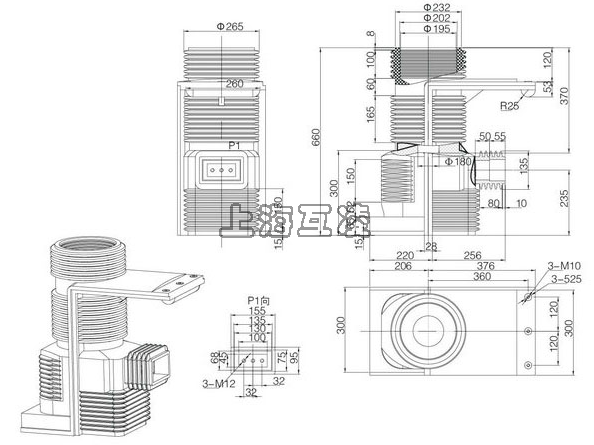 ldbj9-40.5電流互感器外形尺寸圖
